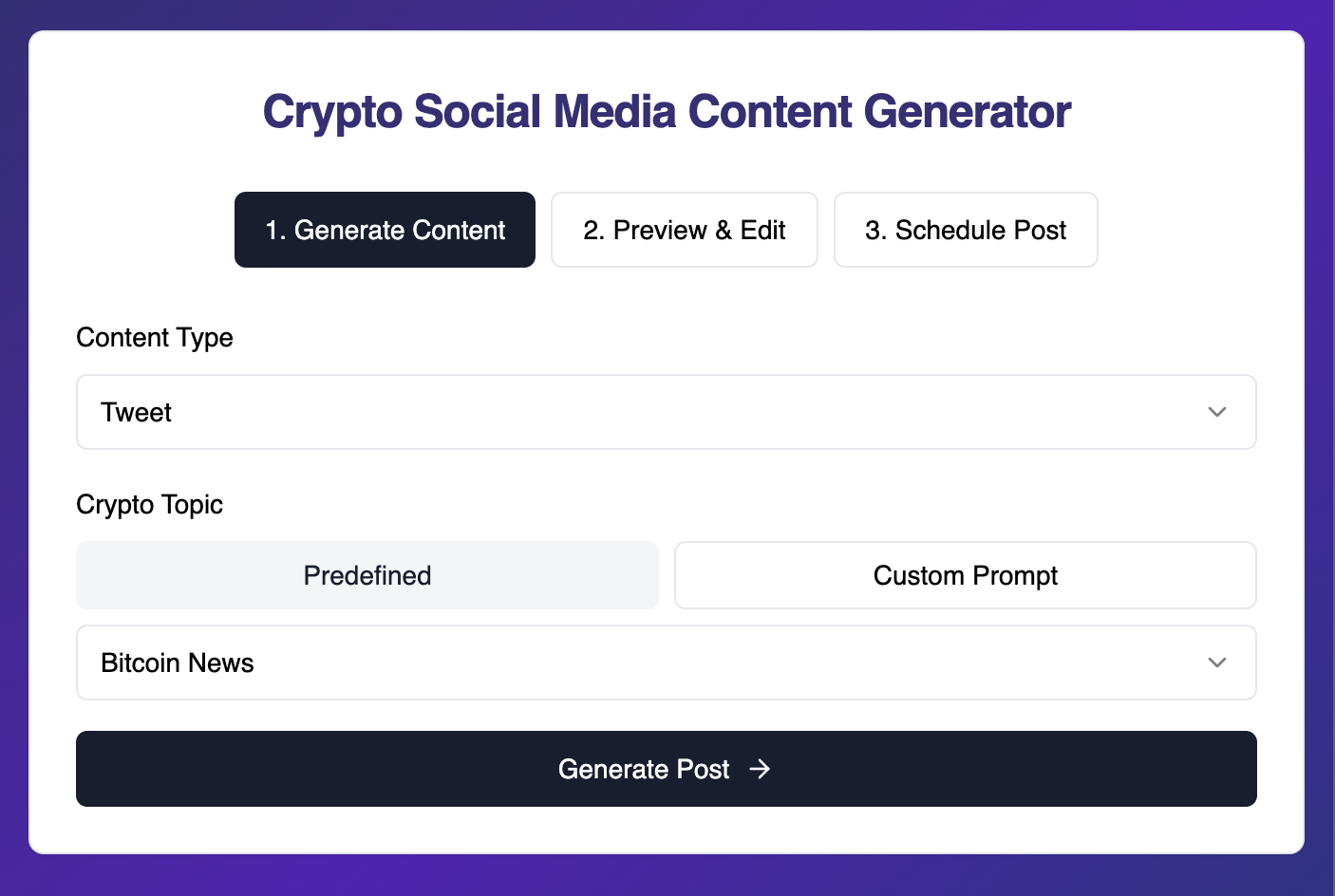 Social Media Content Generator